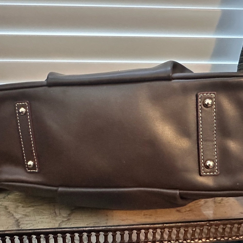 Dooney & Bourke Dark Brown Leather Shoulder Bag - Picture 4 of 8